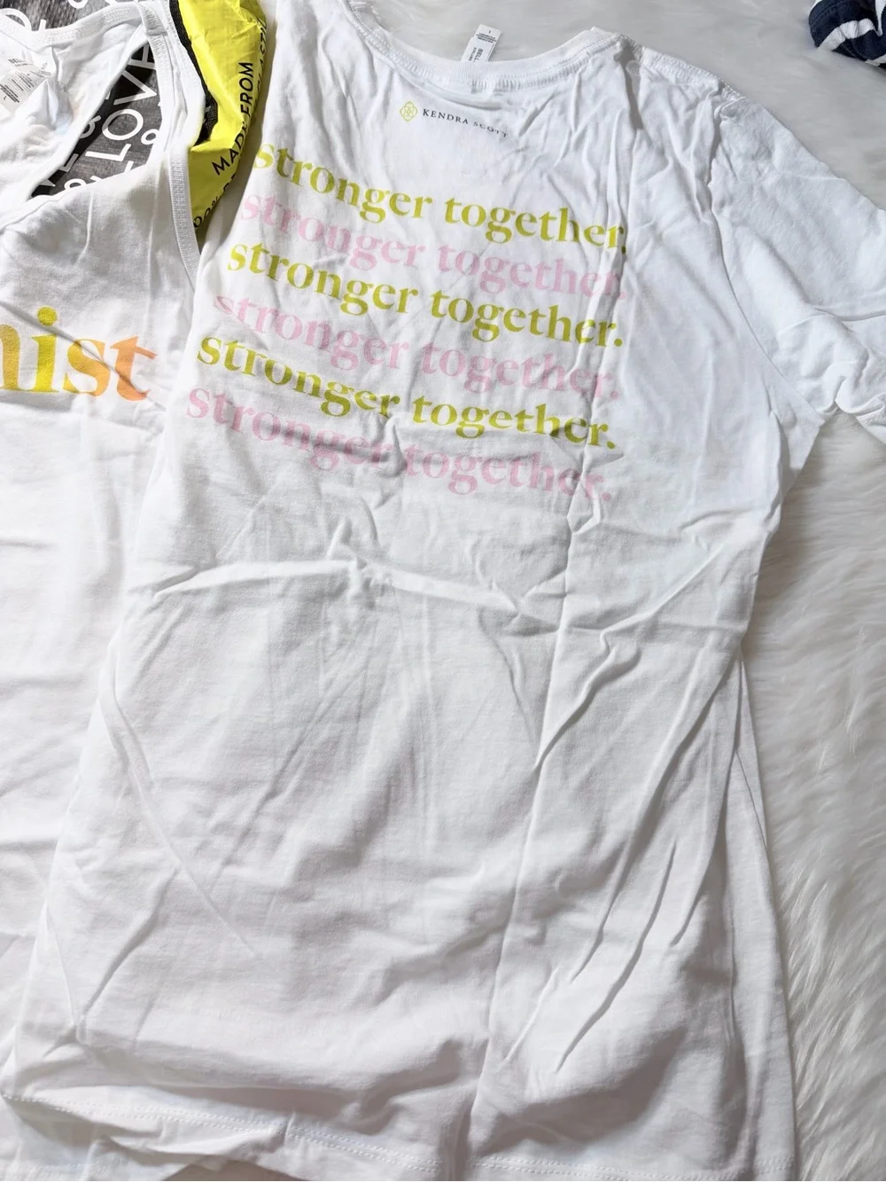 NWOT Kendra Scott 3-Piece Tee Bundle + Tote Optimist Shine